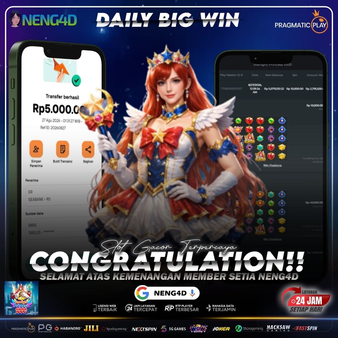 WIN! STARLIGHT PRINCESS 1000 MENANG 5 JUTA BERSAMA NENG4D
