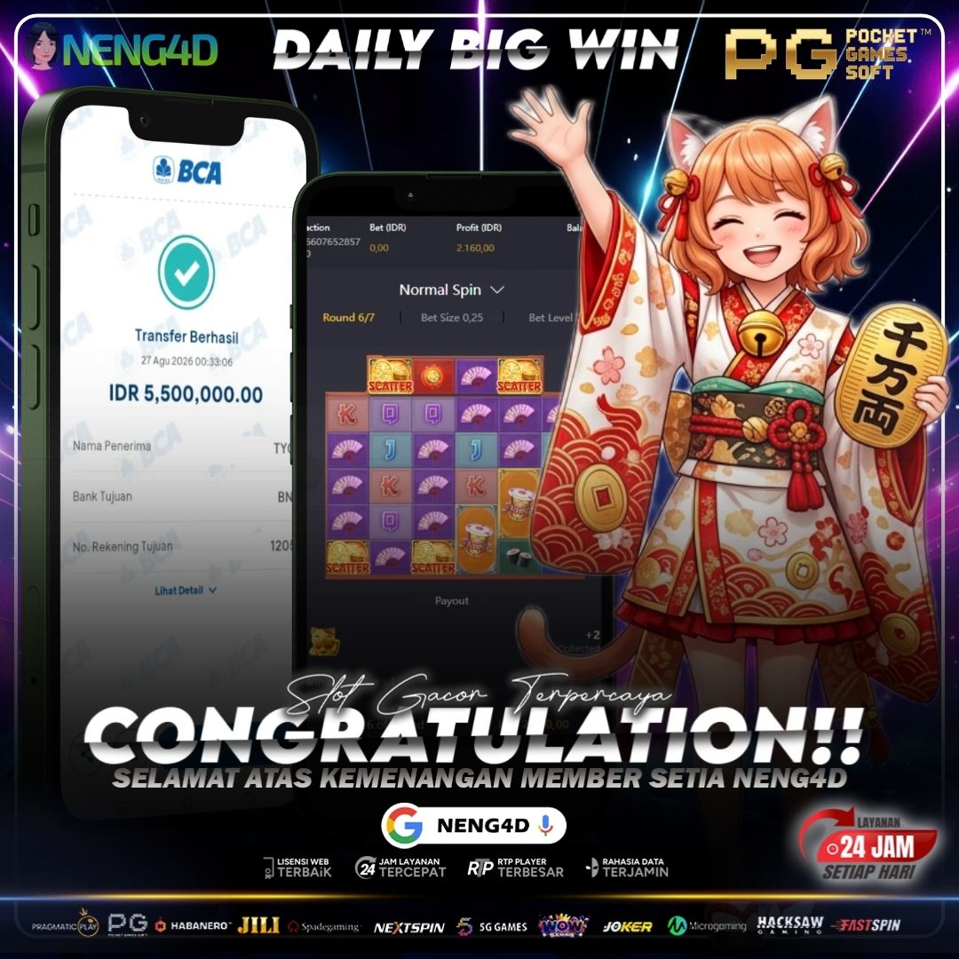 MOMEN BERUNTUNG! LUCKY NEKO TEMBUS 5,5 JUTA BERSAMA NENG4D