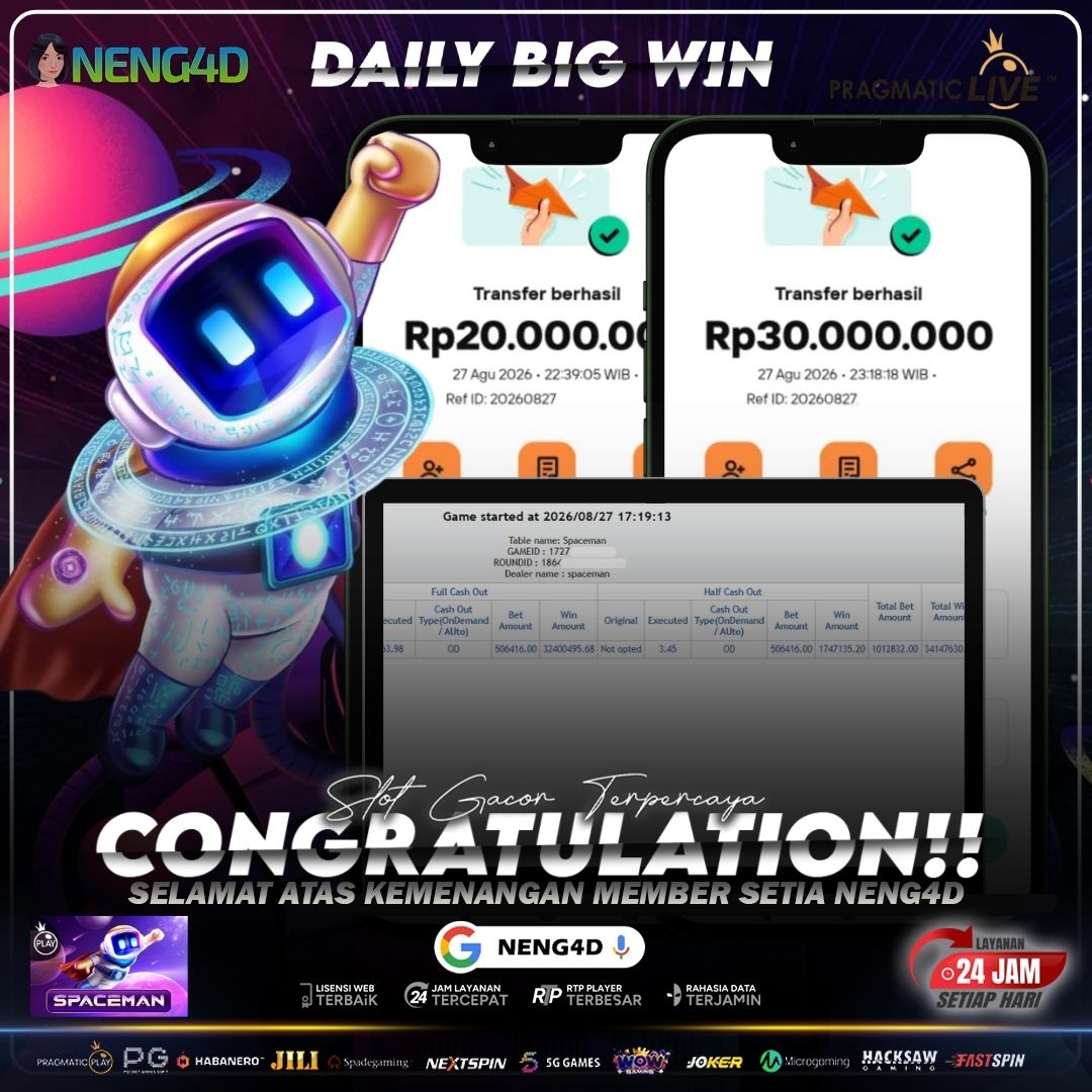 TERBANG DAHSYAT MEMBERIKAN 60 JUTA MELALUI SPACEMAN DI NENG4D