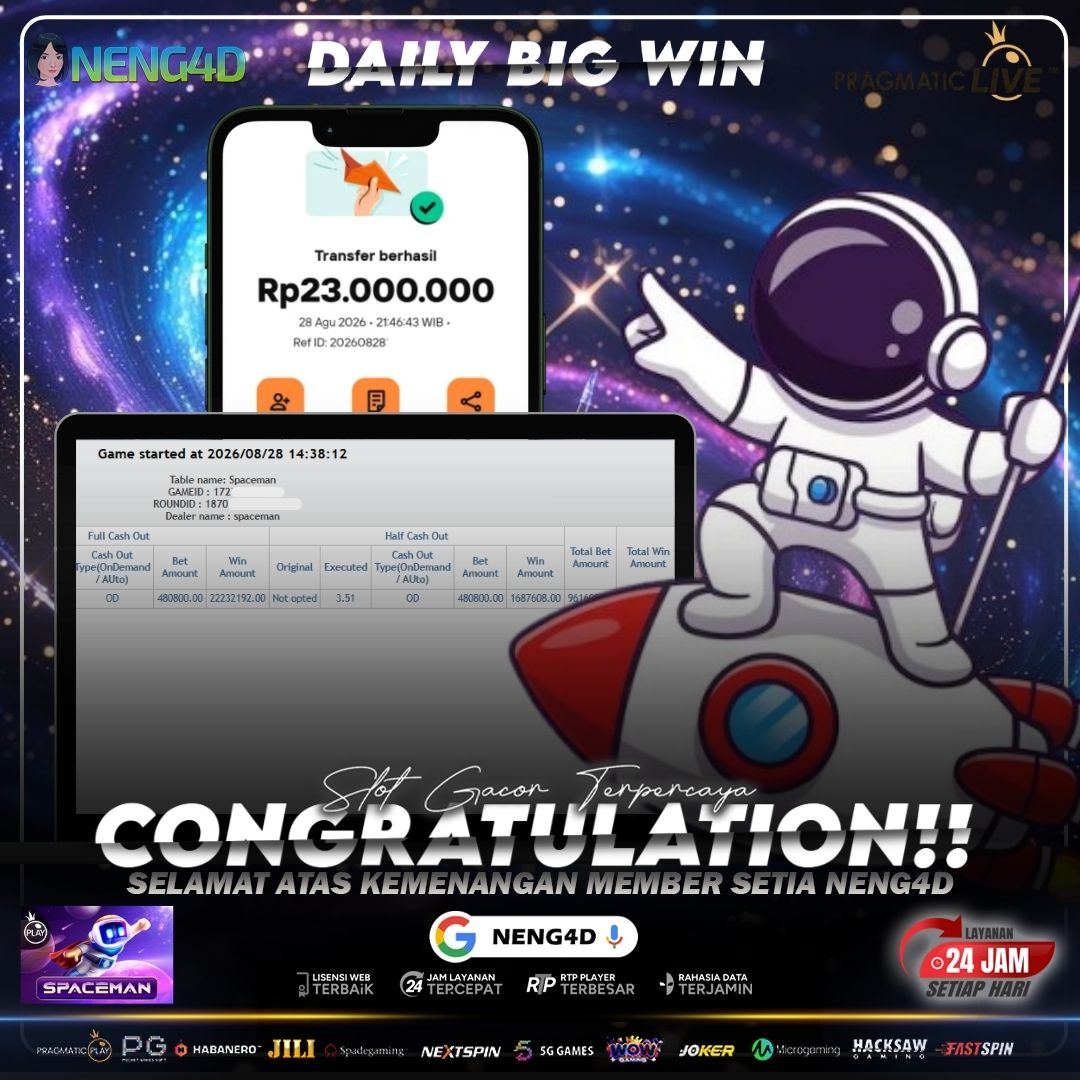 SPACEMAN MEMBUAHKAN HASIL 23 JUTA BERSAMA NENG4D