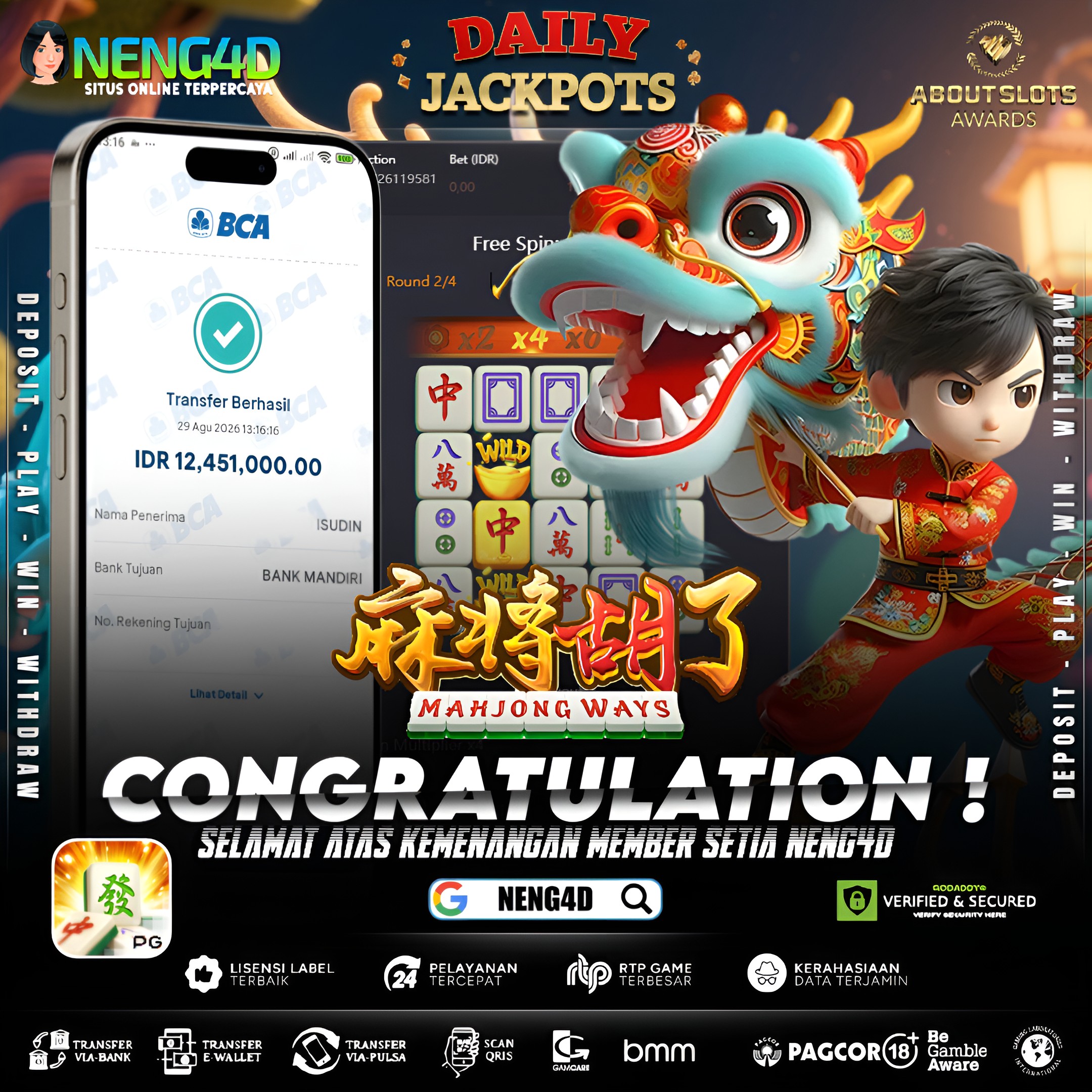 MENANG 12JT MAIN DI MAHJONG WAYS PG SOFT