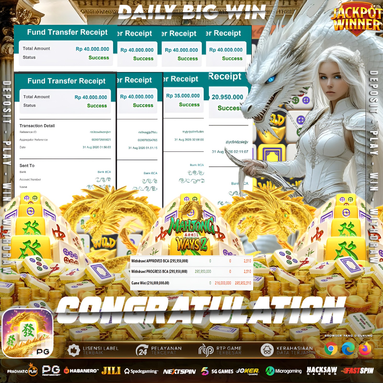 🐉 NAGA MAHJONG WAYS 2 MELEDAK SUPER MAXWIN TOTAL WIHDRAW Rp 295.950.000 LUNAS !