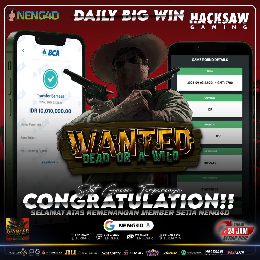 WANTED DEAD OR A WILD CATAT HASIL 10 JUTA PADA MEMBER NENG4D
