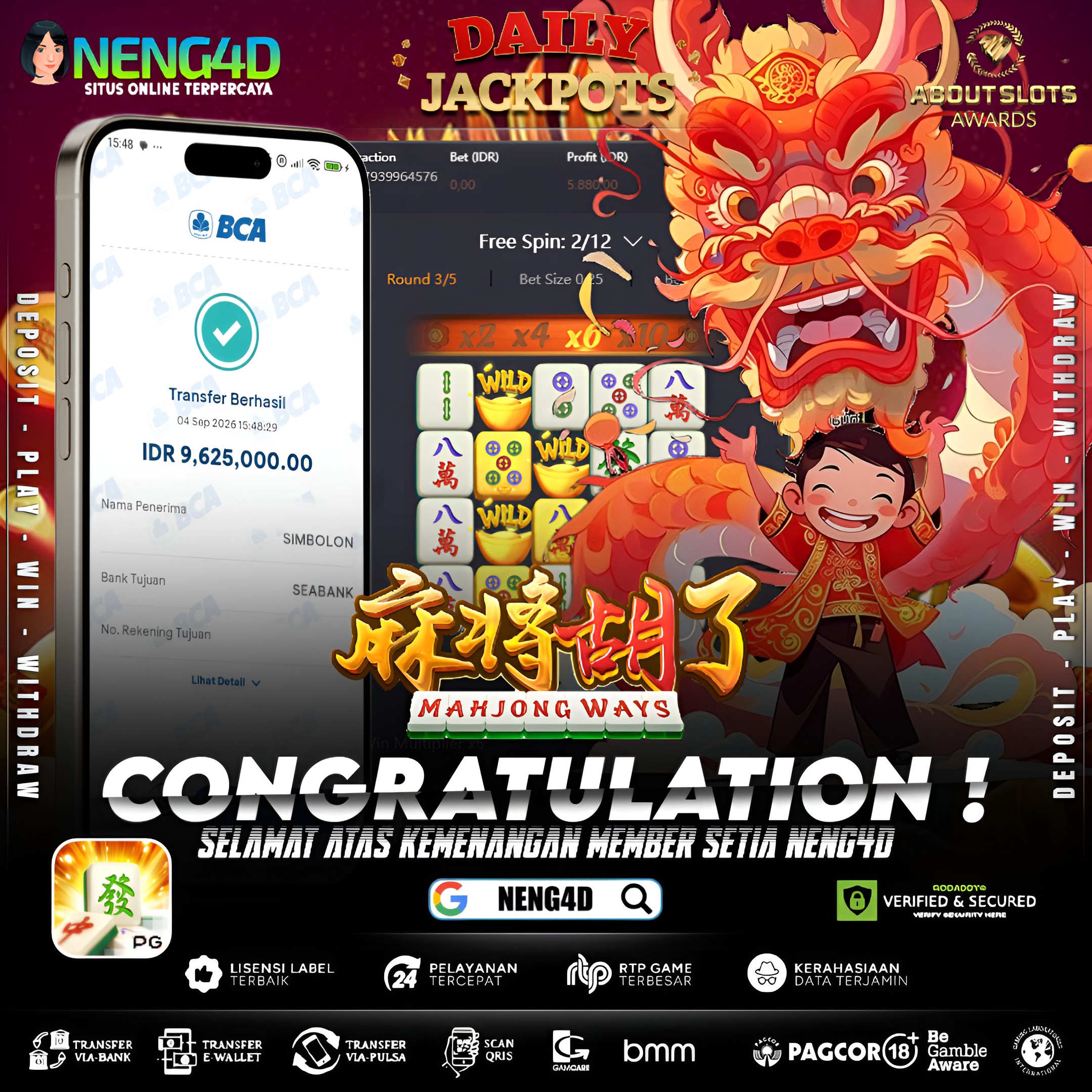 MENANG 9JT MAIN DI MAHJONG WAYS PG SOFT