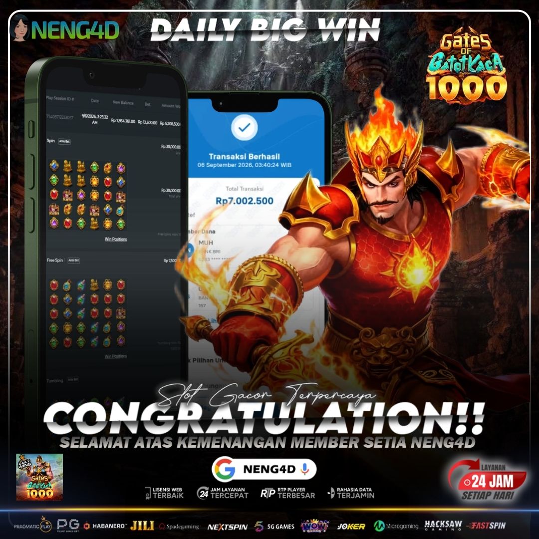 MOMEN BERKESAN! GATES OF GATOT KACA 1000 CATAT HASIL 7 JUTA BERSAMA NENG4D