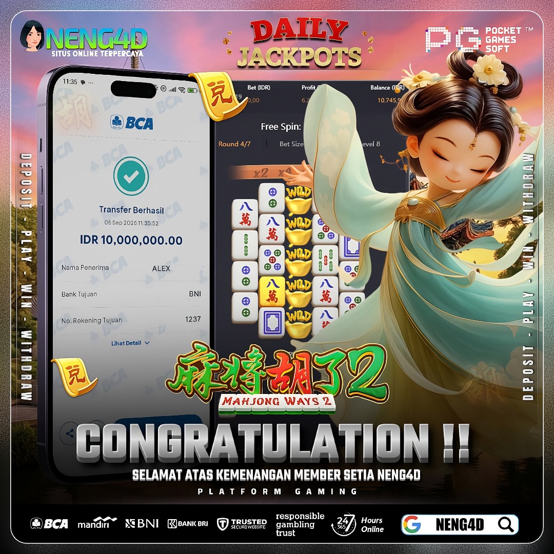 MEMBER SETIA NENG4D MENANG PADA PERMAINAN MAHJONG WAYS 2 MENANG 10JT
